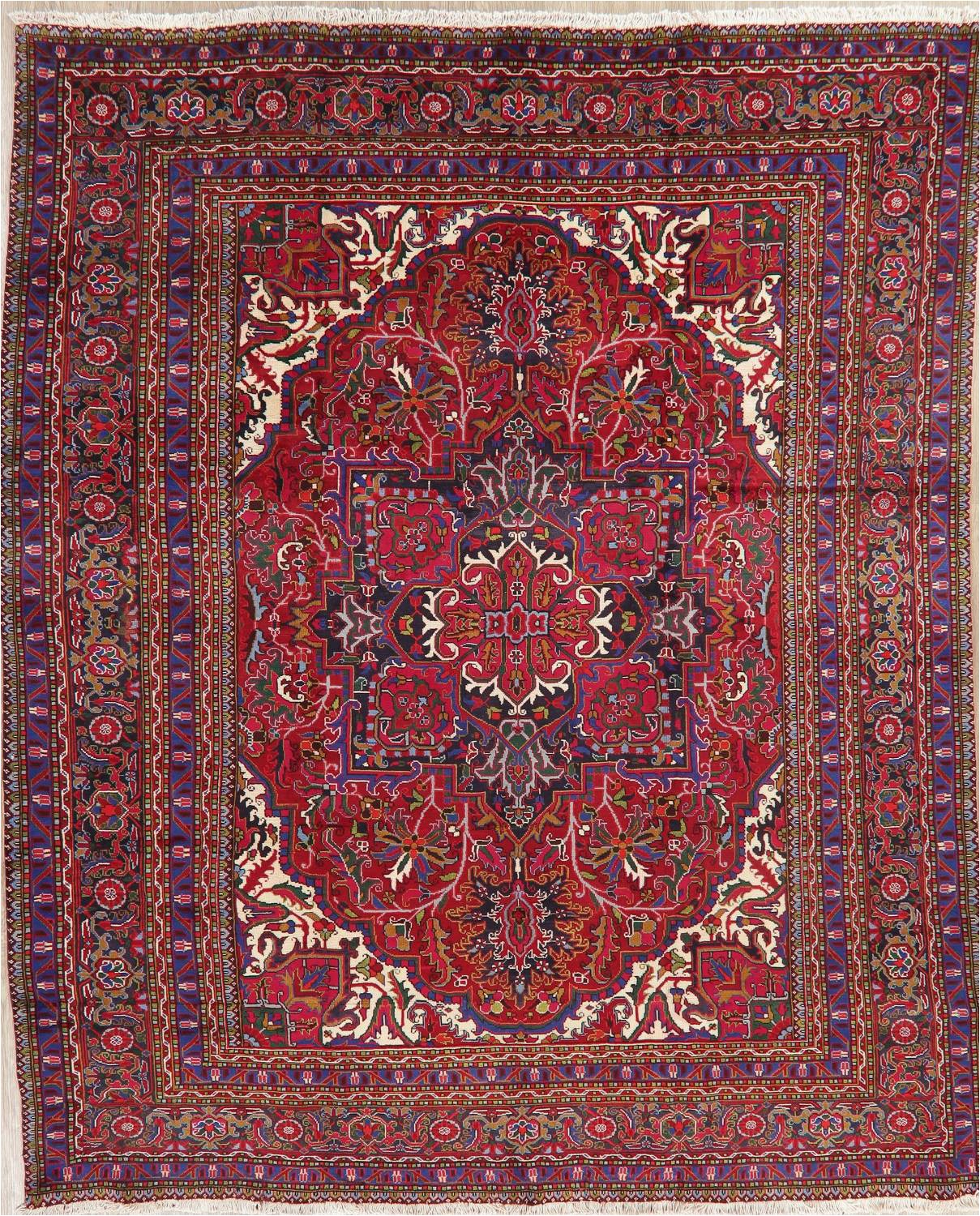 Area Rug for 10×12 Room Geometric Red Heriz Persian area Rug Wool 10×12