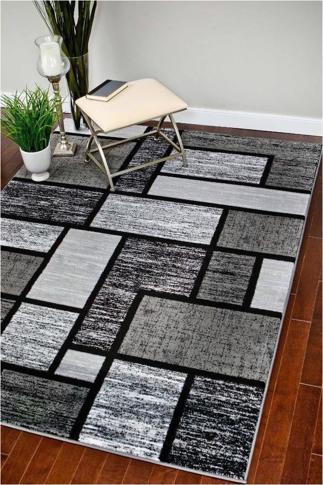 Area Rug for Grey Floors Rugs area Carpet Flooring Rug Floor Decor Modern Black