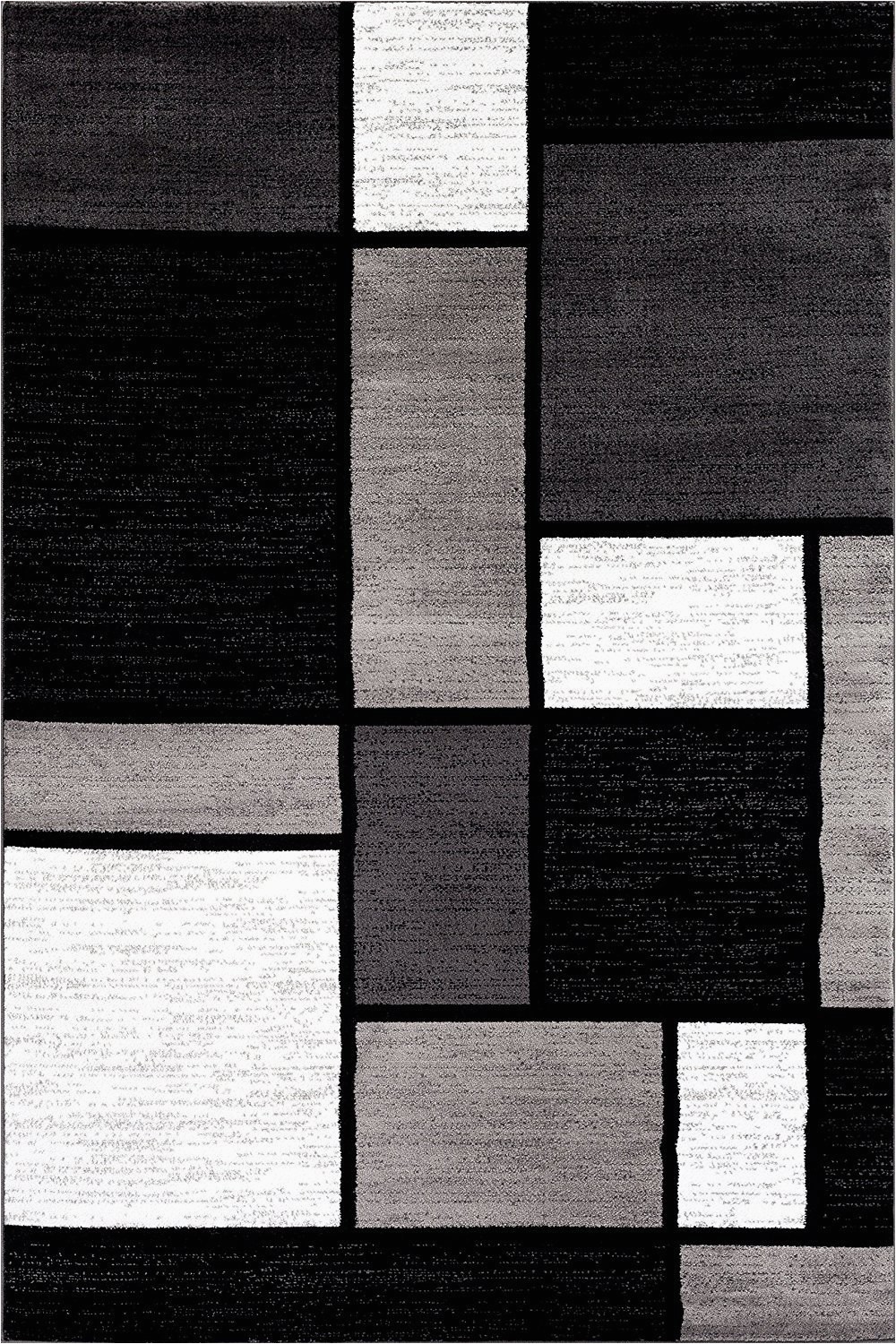 Area Rugs Black and White Pattern Box Pattern Gray Grey Black White area Rug – Modern Rugs and