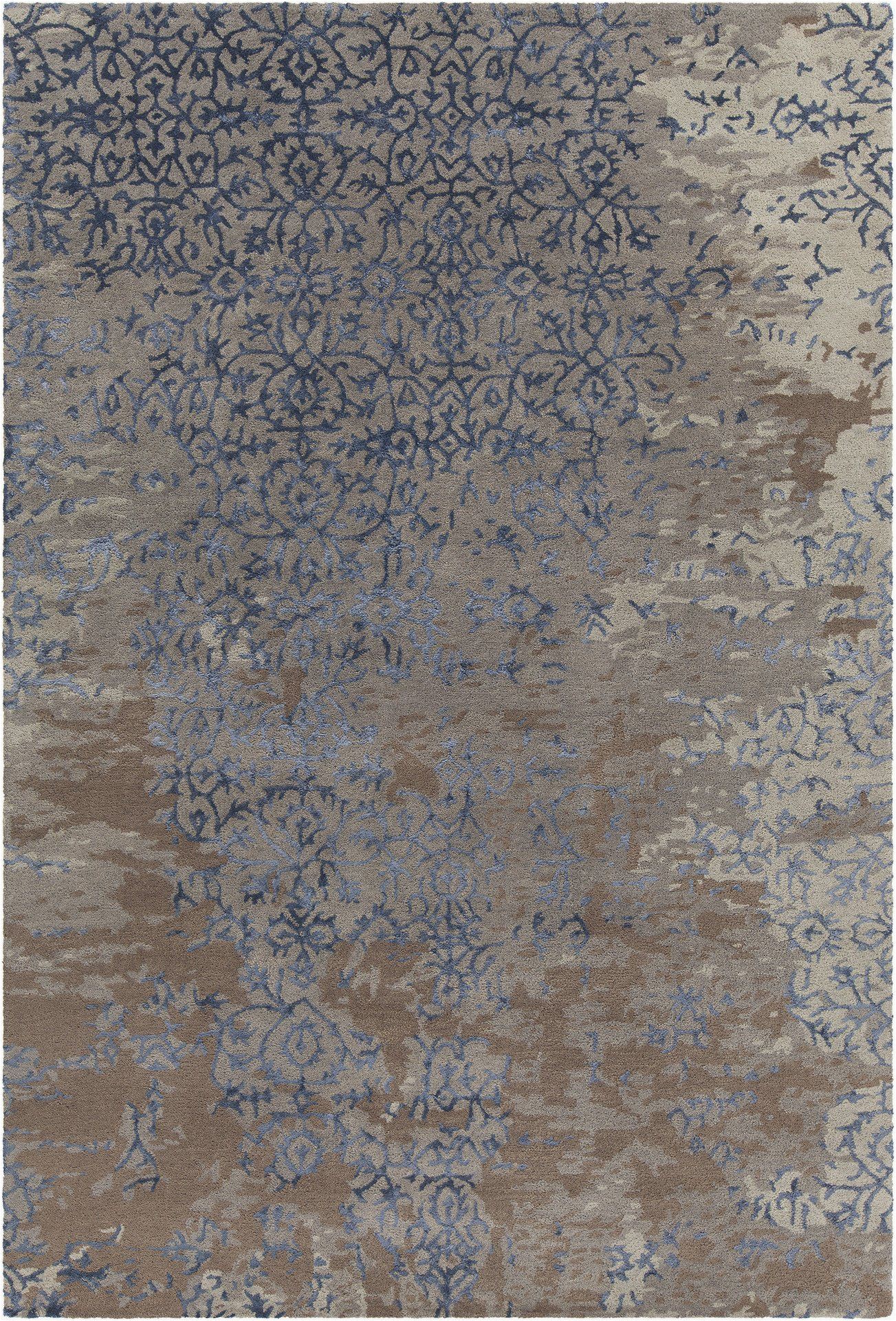 Area Rugs Blue and Tan Rupec Collection Hand Tufted area Rug In Grey Blue & Brown