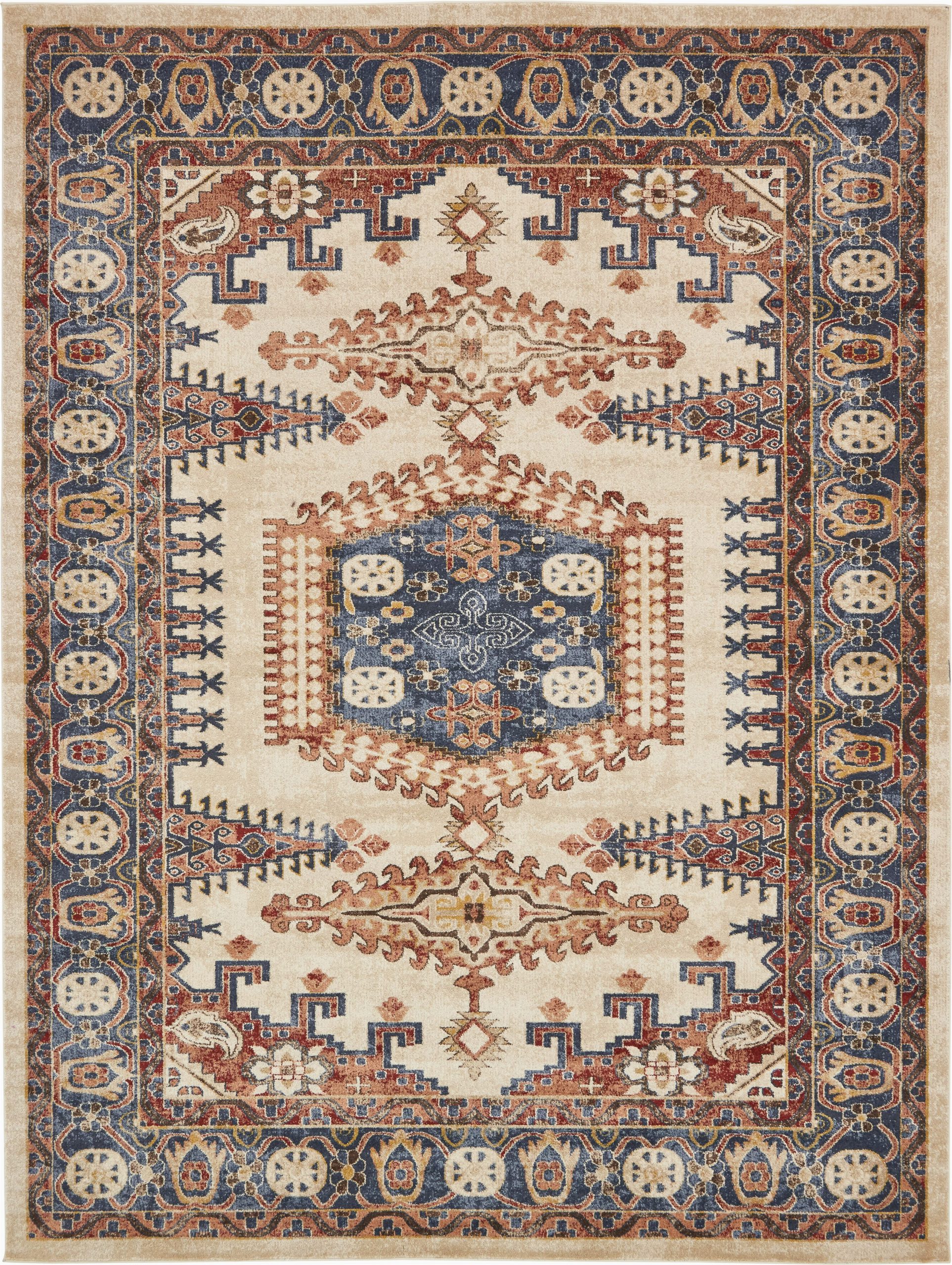 Area Rugs Made In Turkey Nathanson oriental Cream Red Blue area Rug