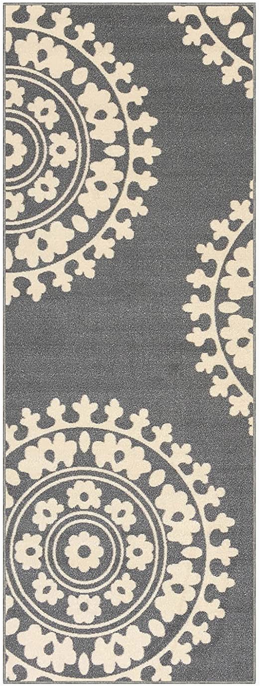 Area Rugs without Rubber Backing Qute Home European Medallion Non Slip Rubber Backed area Rugs & Runner Rug Grey Ivory 2 Ft X 6 Ft Runner Rug