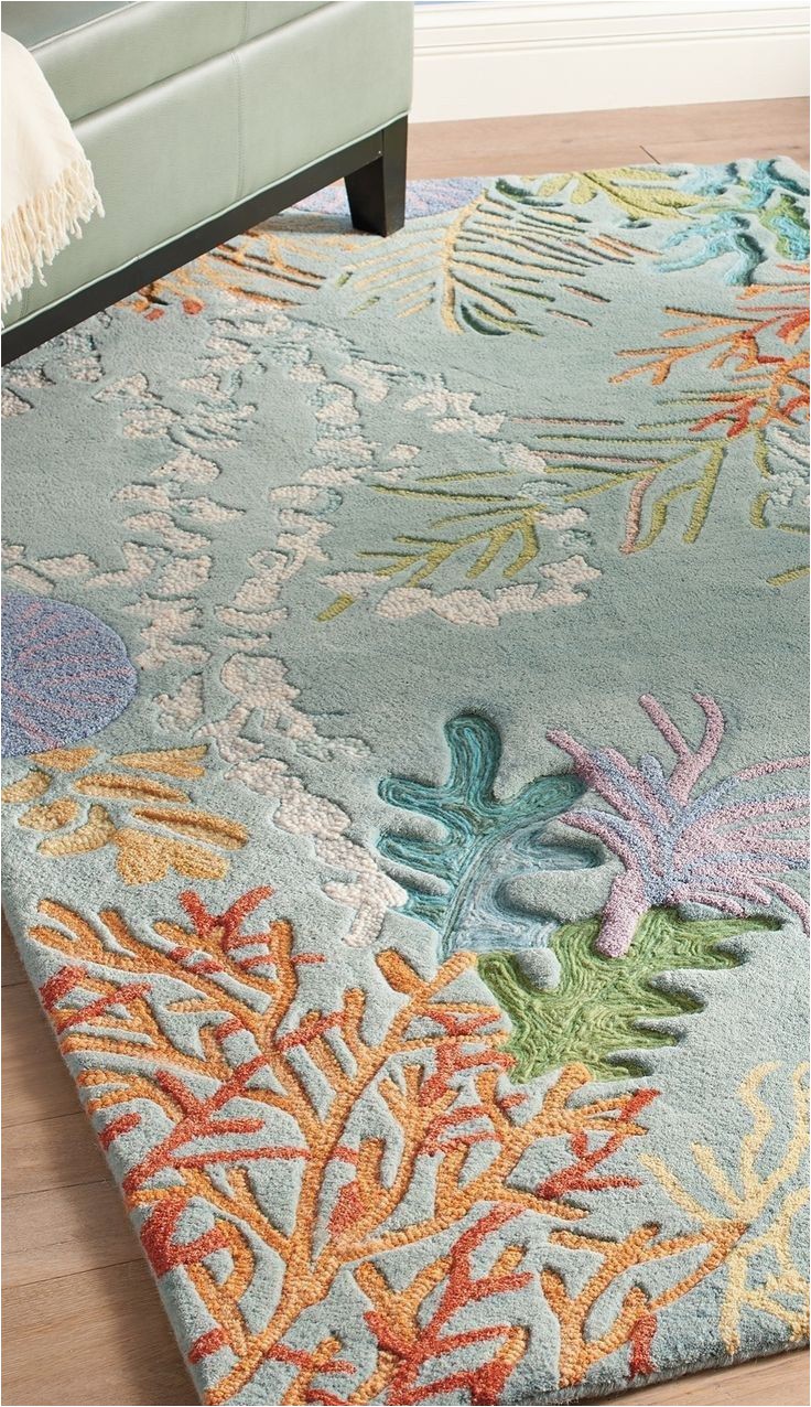 Beach themed area Rugs 8×10 This Beautiful Coral Reef Rug