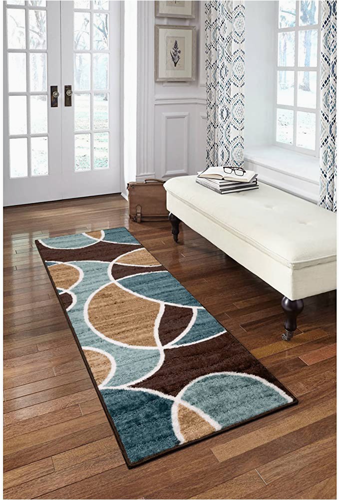 Better Homes Gardens Iron Fleur Indoor area Rug Better Homes and Gardens Geo Wave Printed Nylon Rug 1 11" X 5 6" Runner Blue Brown