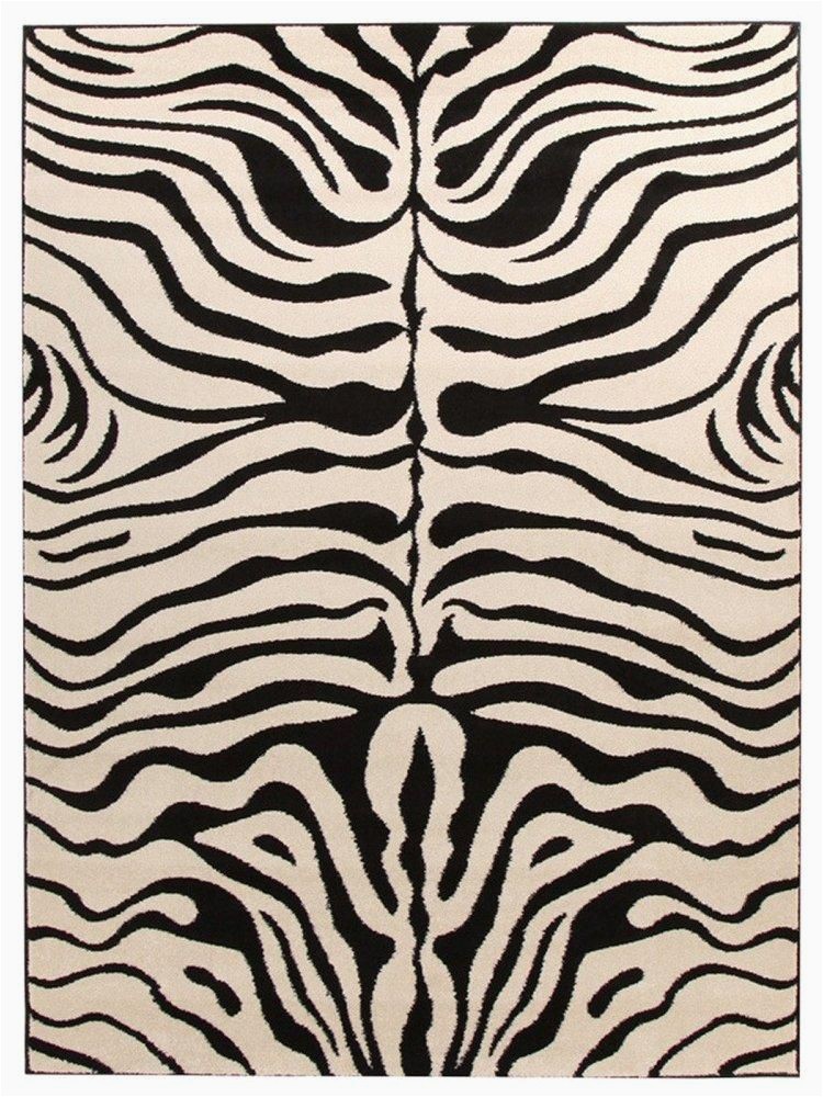 Black and Off White area Rugs Stunning Zebra Pattern Rug Black F White In 2020