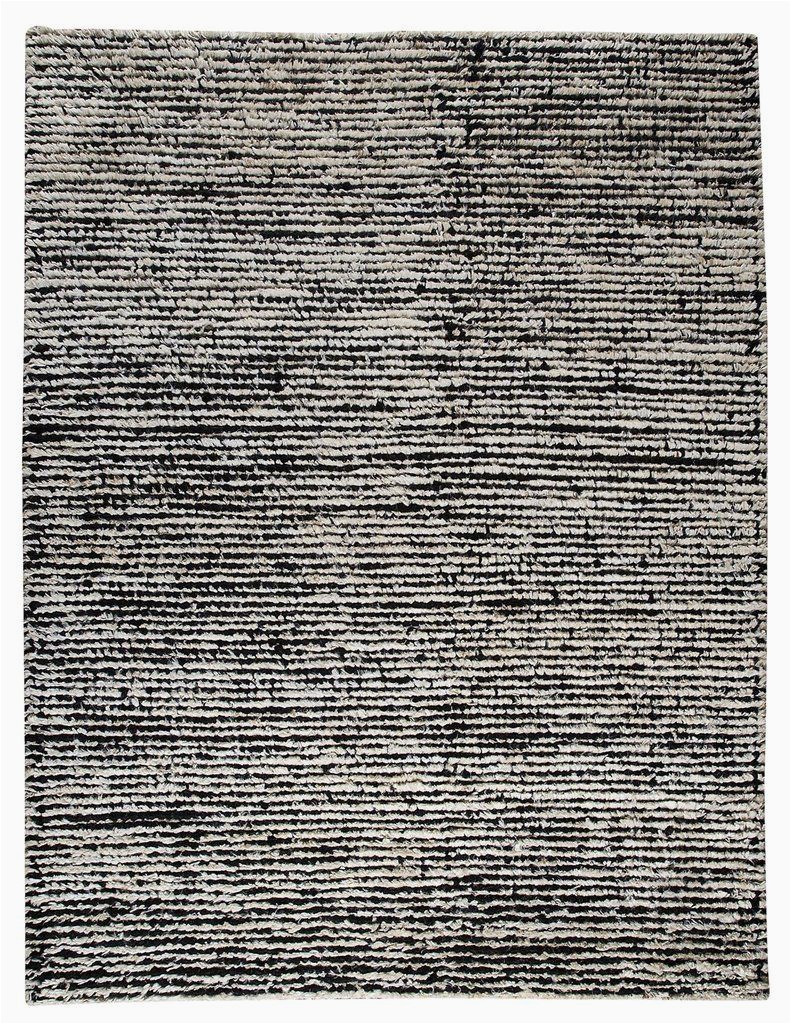 Black and White Woven area Rug Nature Collection Hand Woven Wool and Hemp area Rug In Black