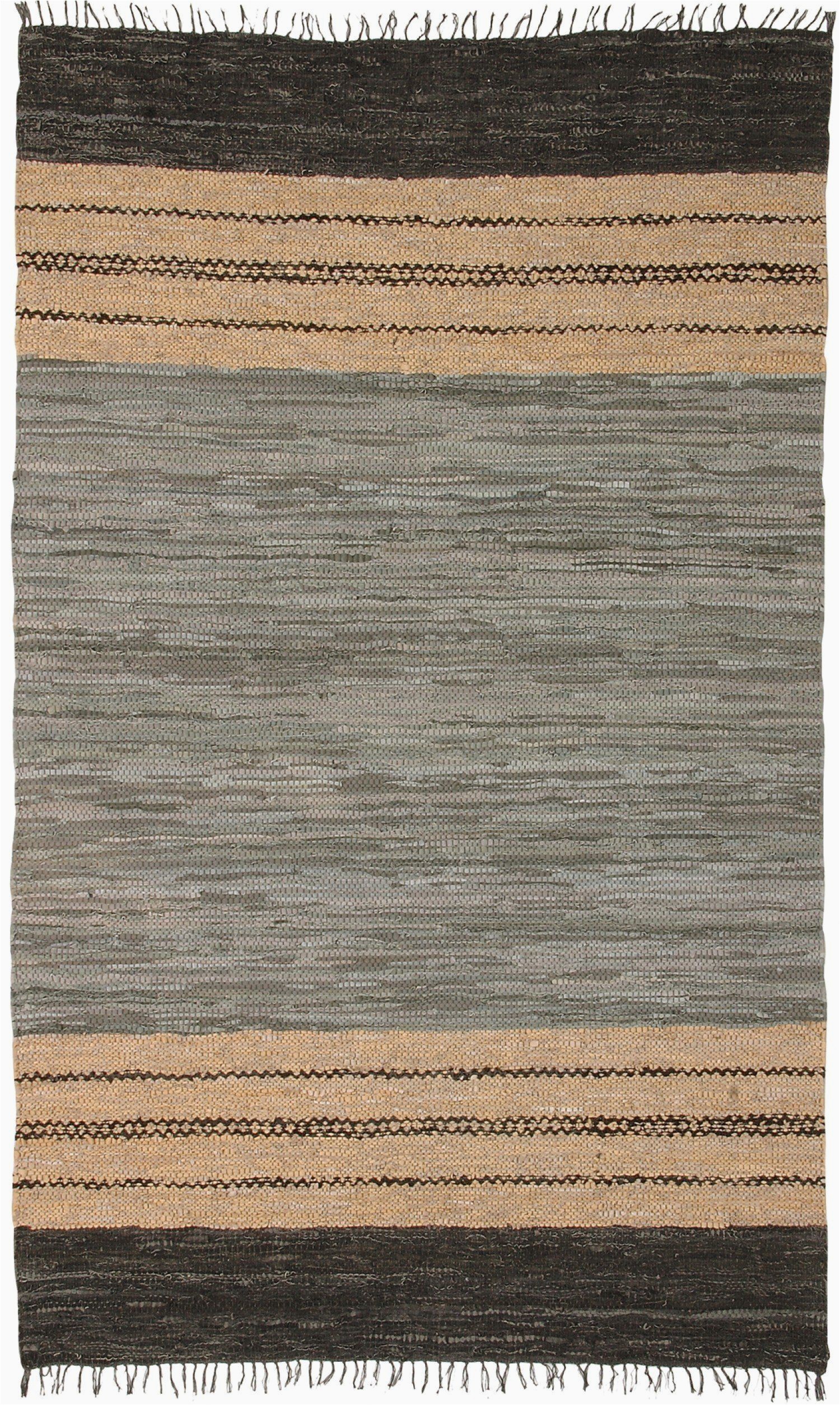 Black Gray and Tan area Rugs Leather Ehden Le066 Gray Gray Black Tan Rug
