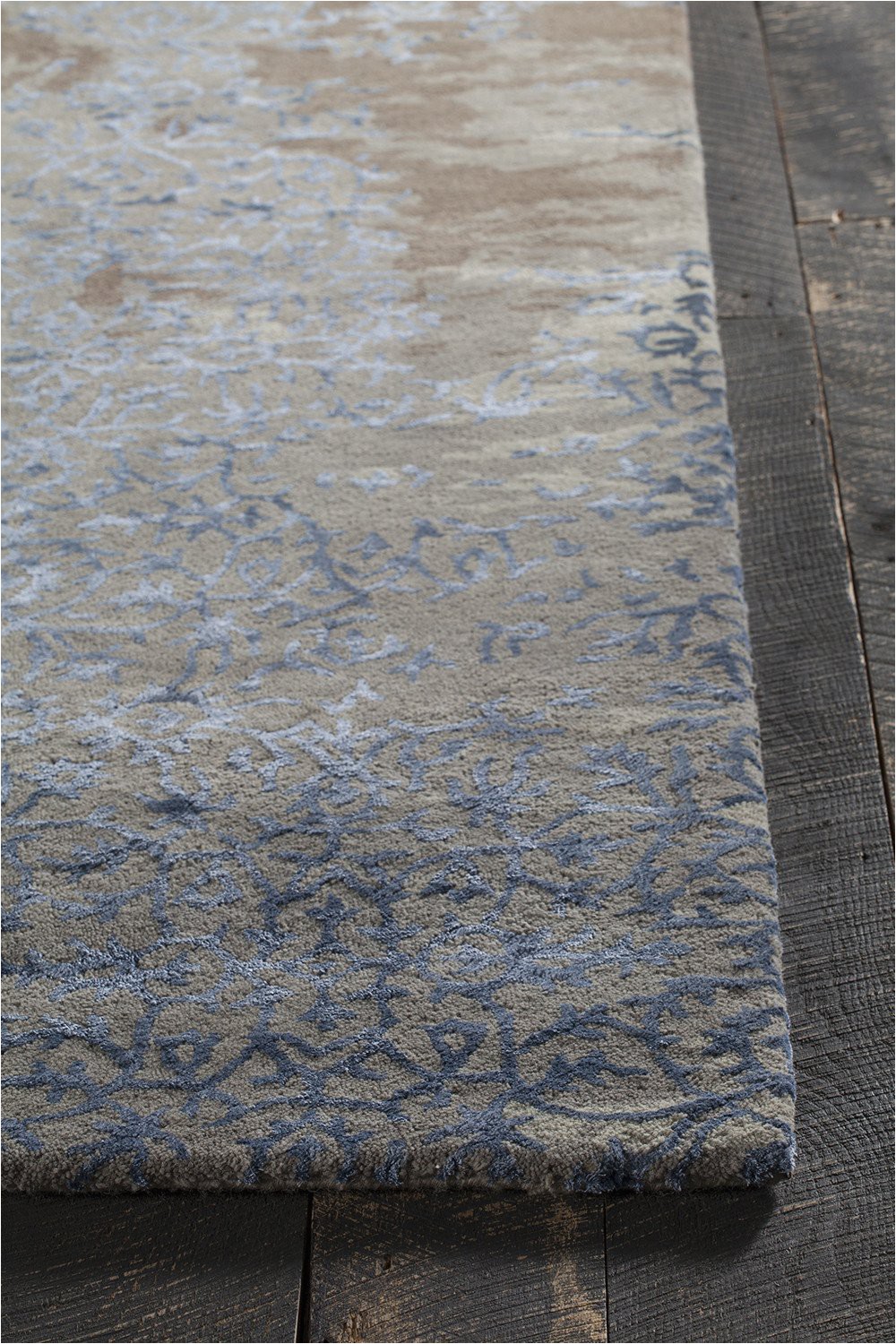 Blue Gray Brown area Rug Rupec Collection Hand Tufted area Rug In Grey Blue & Brown