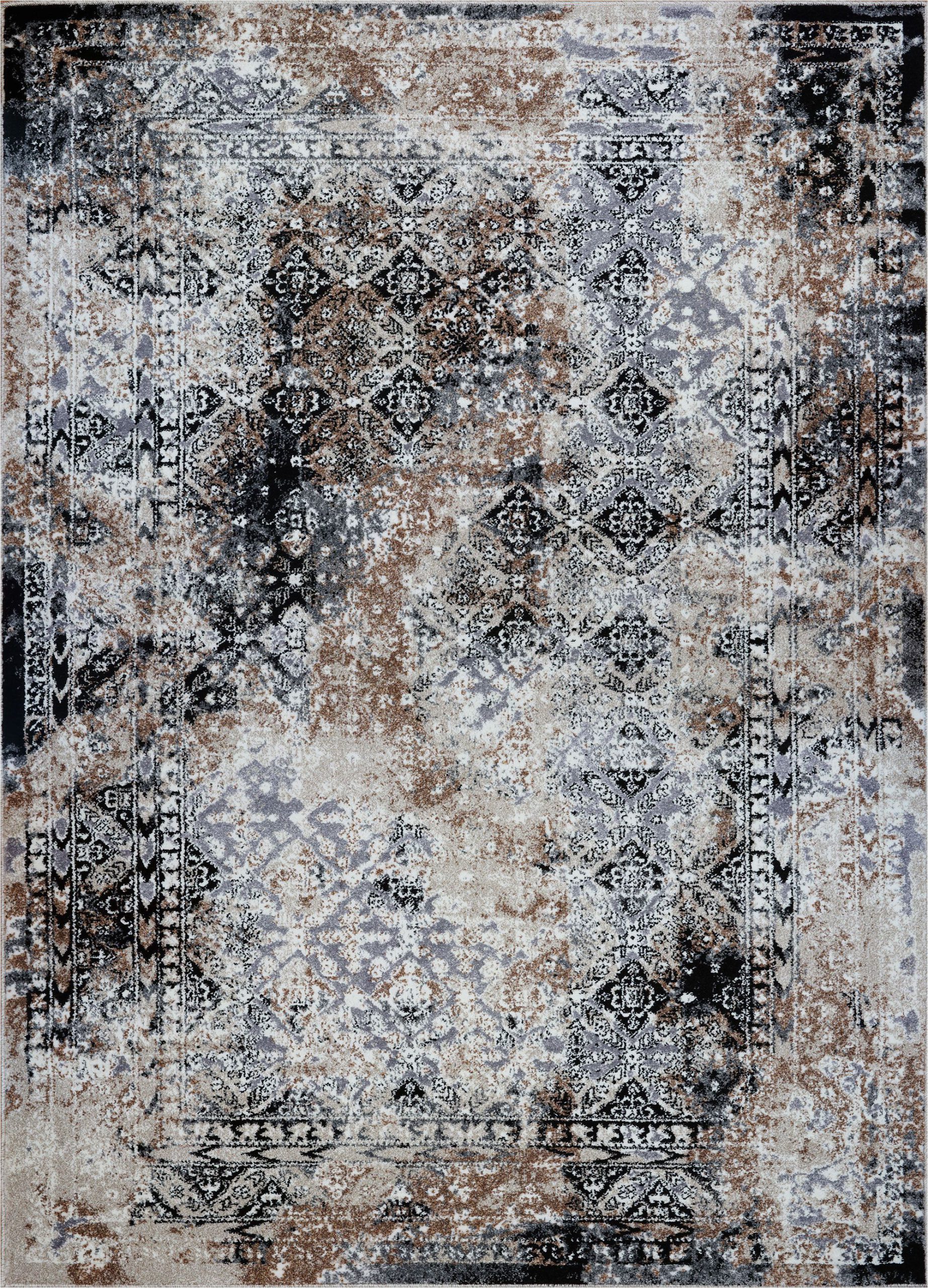 Brown Black and Gray area Rugs Grey Cream Abstract area Rug Cream Carpet for Living Room