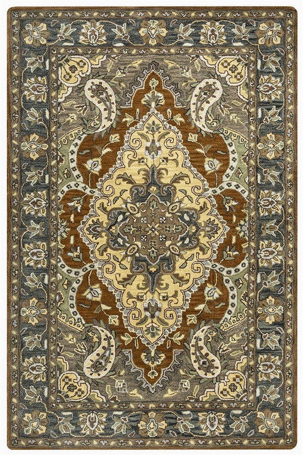 Brown Blue Tan area Rug Rizzy Home Valentino Vn 9451 Rugs