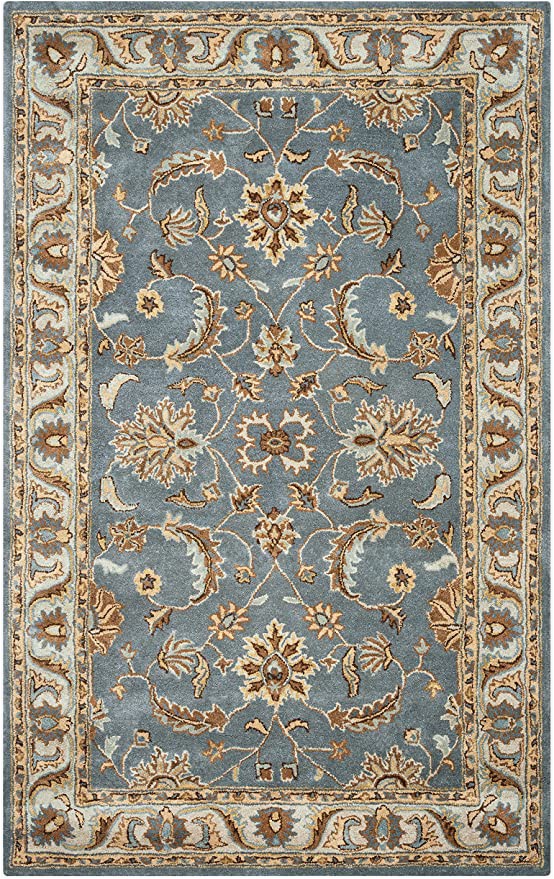 Brown Blue Tan area Rug Rizzy Home Volare Collection Wool area Rug 3 X 5 Blue Brown Tan Blue Lt Teal Lt Brown Border