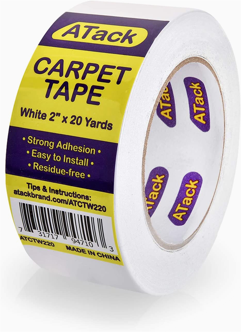 Carpet Tape for area Rugs atack Carpet Tape for area Rugs and Carpets Removable 2 Inches X 20 Yards Ideal for Stair Treads Rugs Carpets Over Carpets or Delicate Hardwood