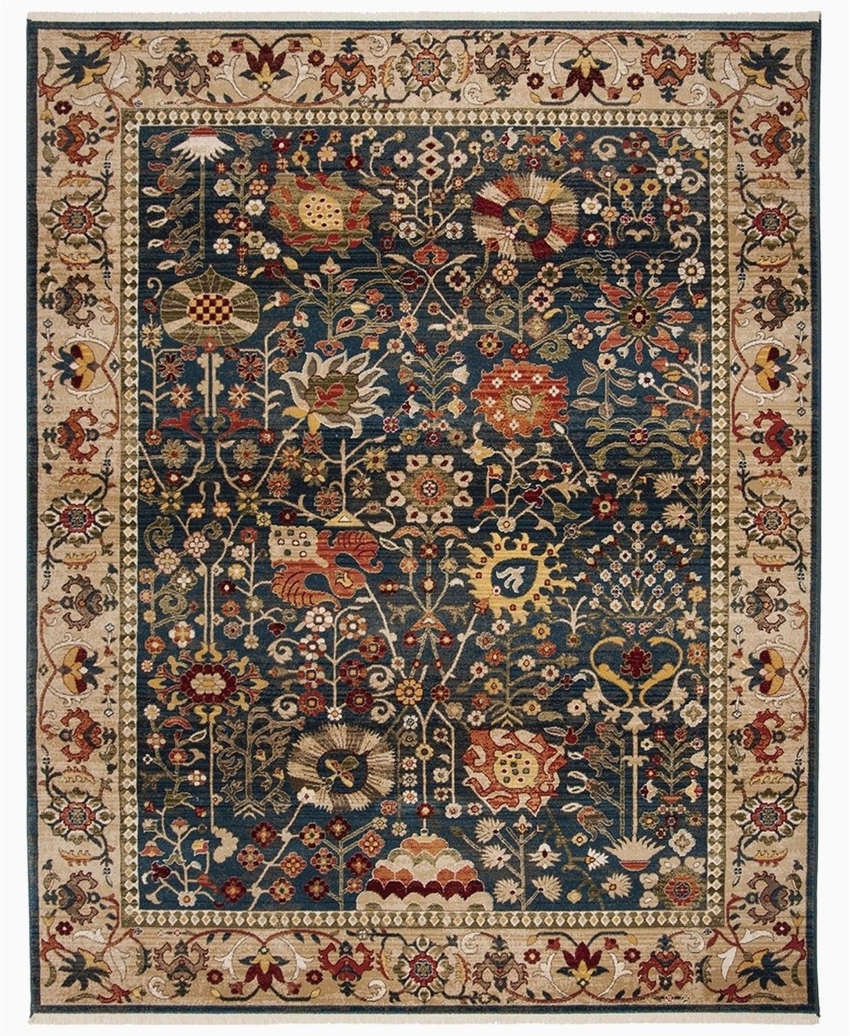Cheap 10 by 12 area Rugs Safavieh Kashan Blue and Tan 9 X 12 area Rug & Reviews
