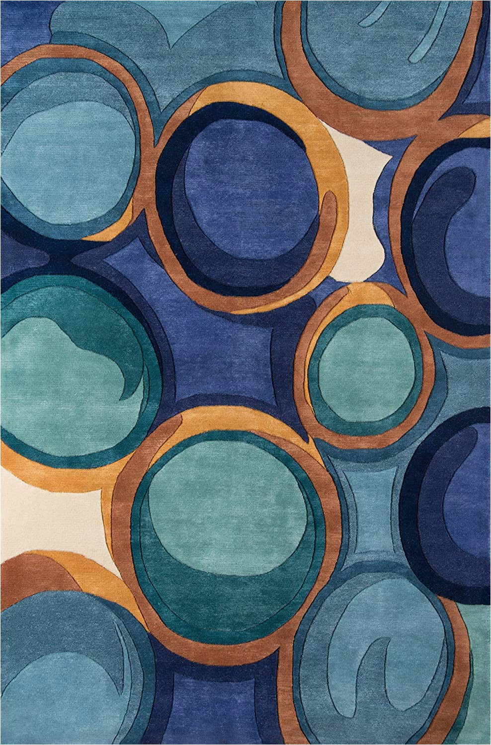 Contemporary area Rugs orange and Blue Momeni Rugs New Wave Collection Wool Hand Carved & Tufted Contemporary area Rug 9 6" X 13 6" Blue
