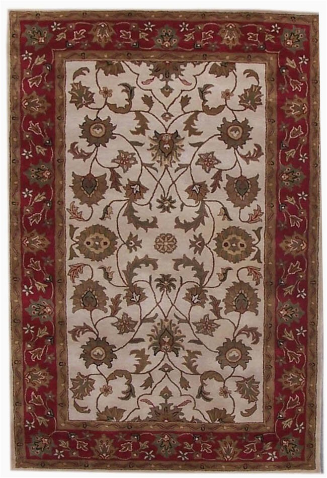 Cream and Red area Rugs Aaryan Cream Red area Rug