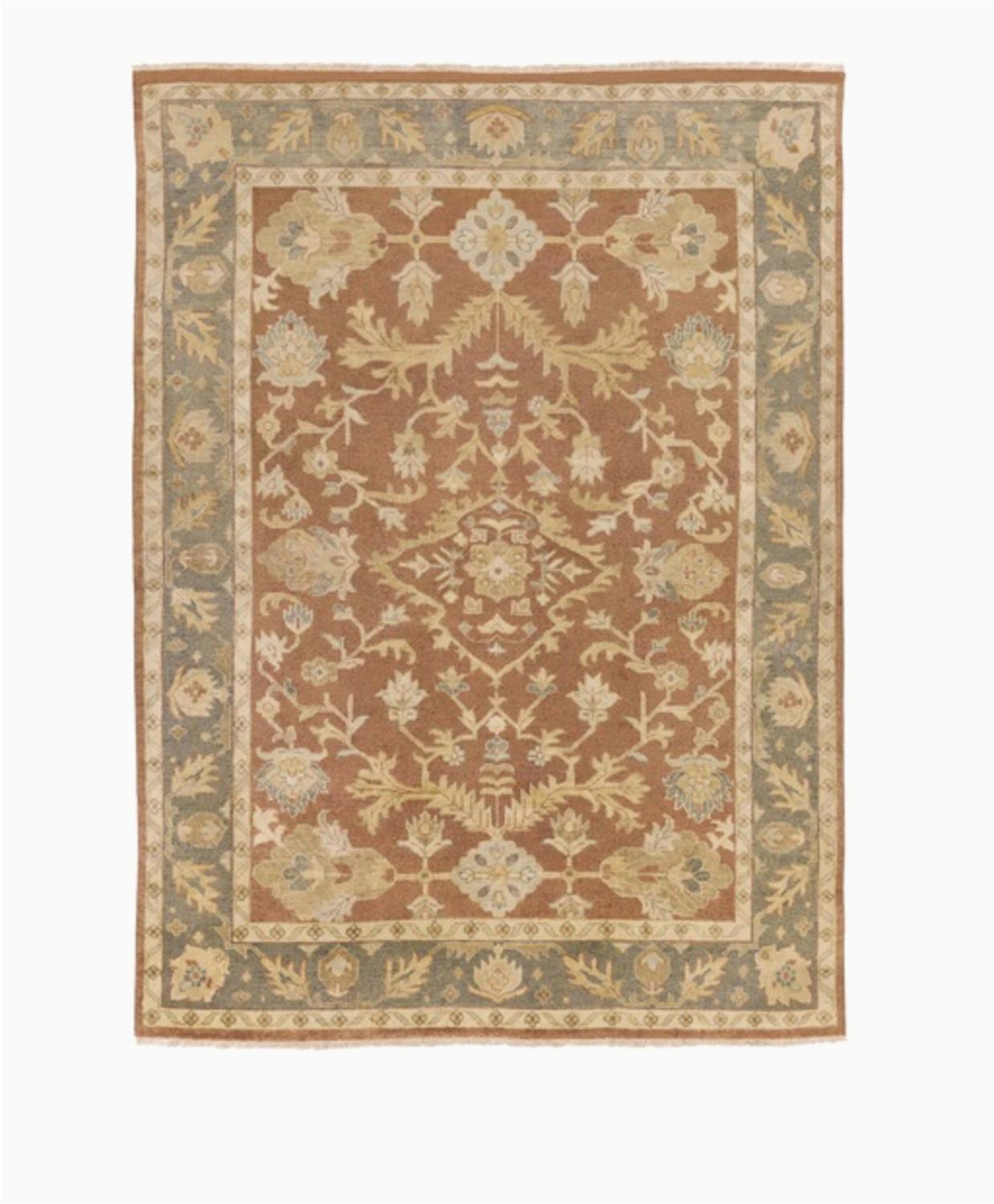 Diva at Home area Rugs 12 X 15 Delave Beige Ivy & Brick Hand Knotted Zealand