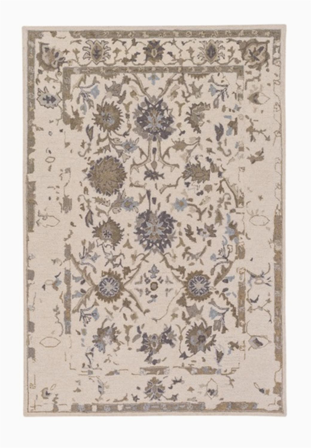 Diva at Home area Rugs 8 X 10 Persian Dynasty Oatmeal White and Olive Brown Hand