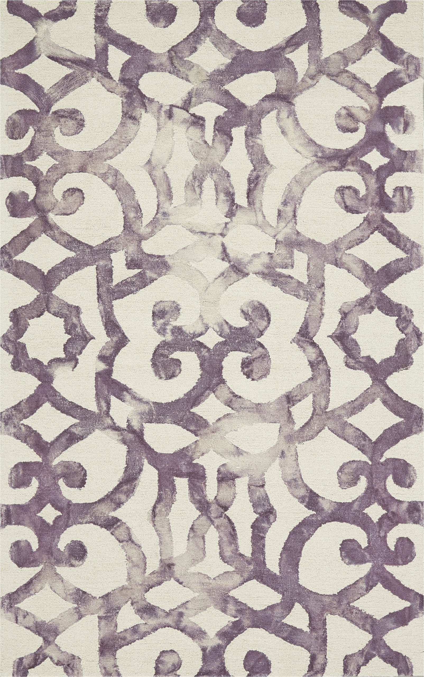 Frederick Hand Hooked Wool Blush area Rug Frederick Abstract Handmade Tufted Wool Violet area Rug
