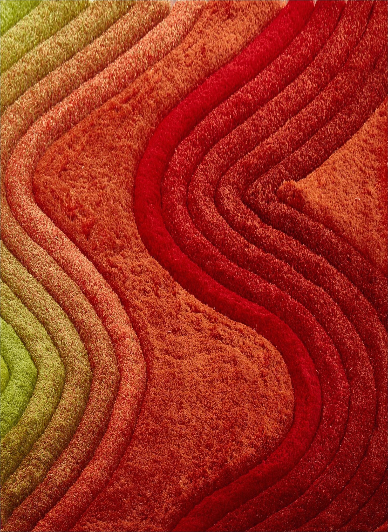 Green and Red area Rugs Crown Shag 3d Green orange Red area Rug
