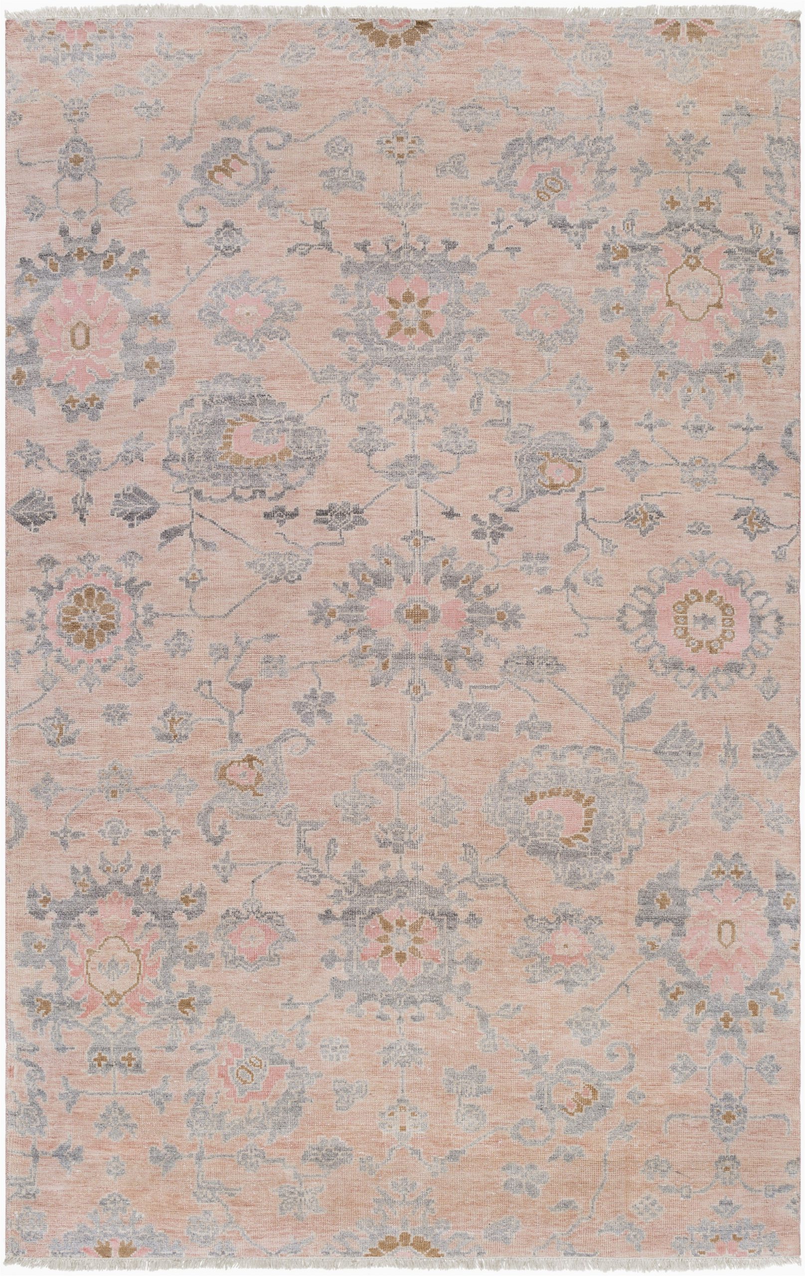 Grey and Peach area Rug norra Rug with An Antiqued Finish and Fringed Ends This