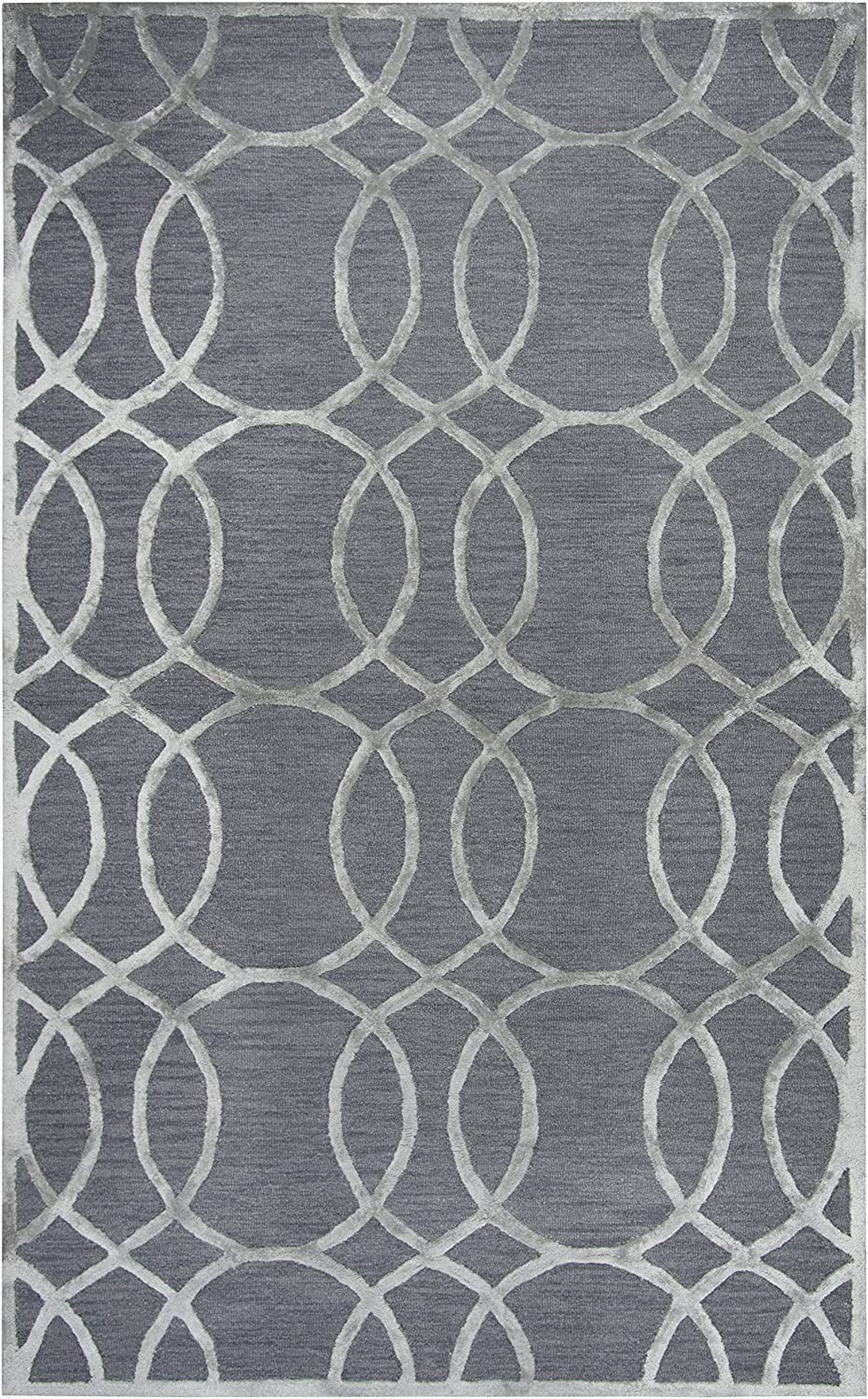 Grey and White area Rug 9×12 Amazon Rizzy Home Monroe Collection Wool Viscose area