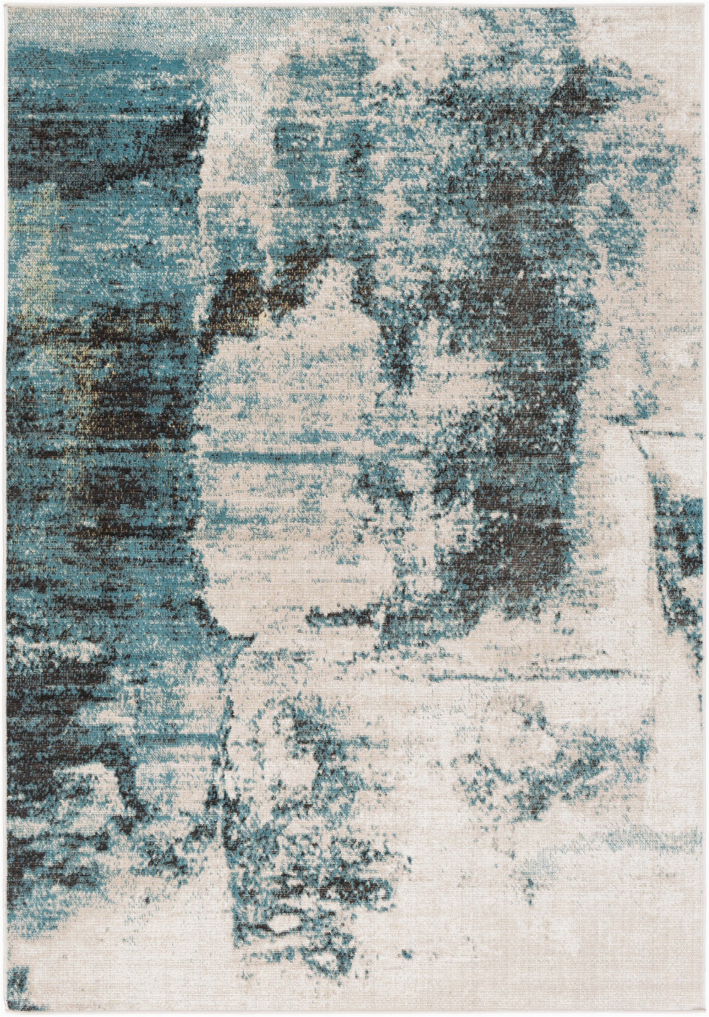 Hayes Blue Green area Rug Joselyn Distressed Abstract Blue Green area Rug