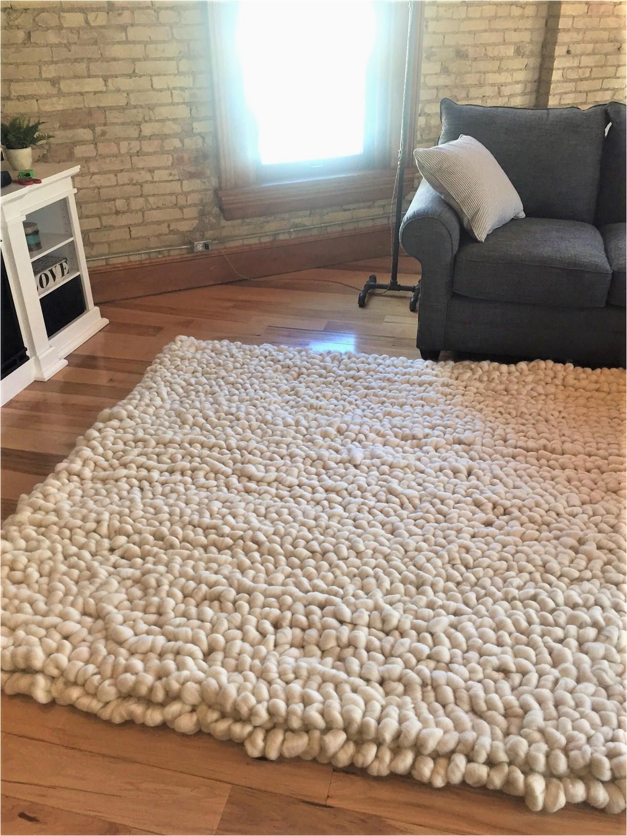 Ivory tonal Sweater Wool Emilie area Rug Rug Carpet Vegan Wool Chunky Knit area Woven Rugs Pottery