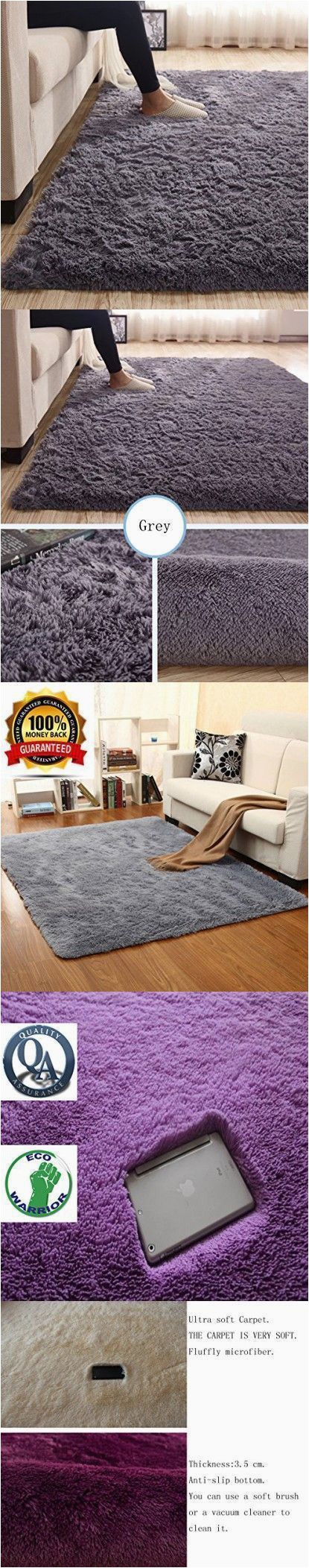 Large Non Slip area Rugs Maxyoyo 3 5 Cm Height solid Color Fluffy Shaggy area