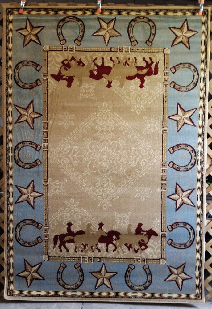 Large Western Style area Rugs Western Country southwest Rustic Cowboy Horse Star Lodge