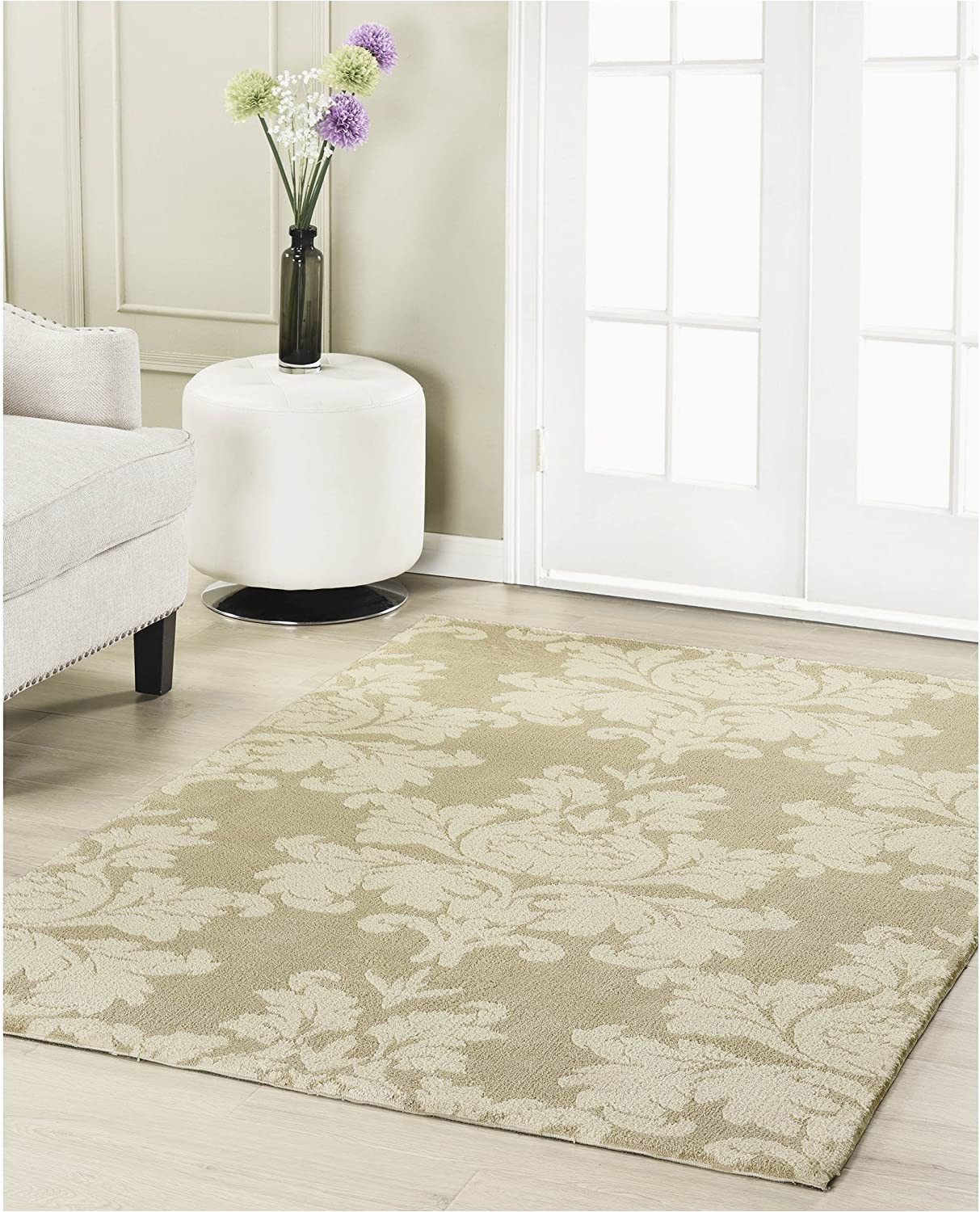 Laura ashley 8×10 area Rugs Laura ashley Kent Plush Knit Microfiber 24" X 48" Accent Rug Taupe