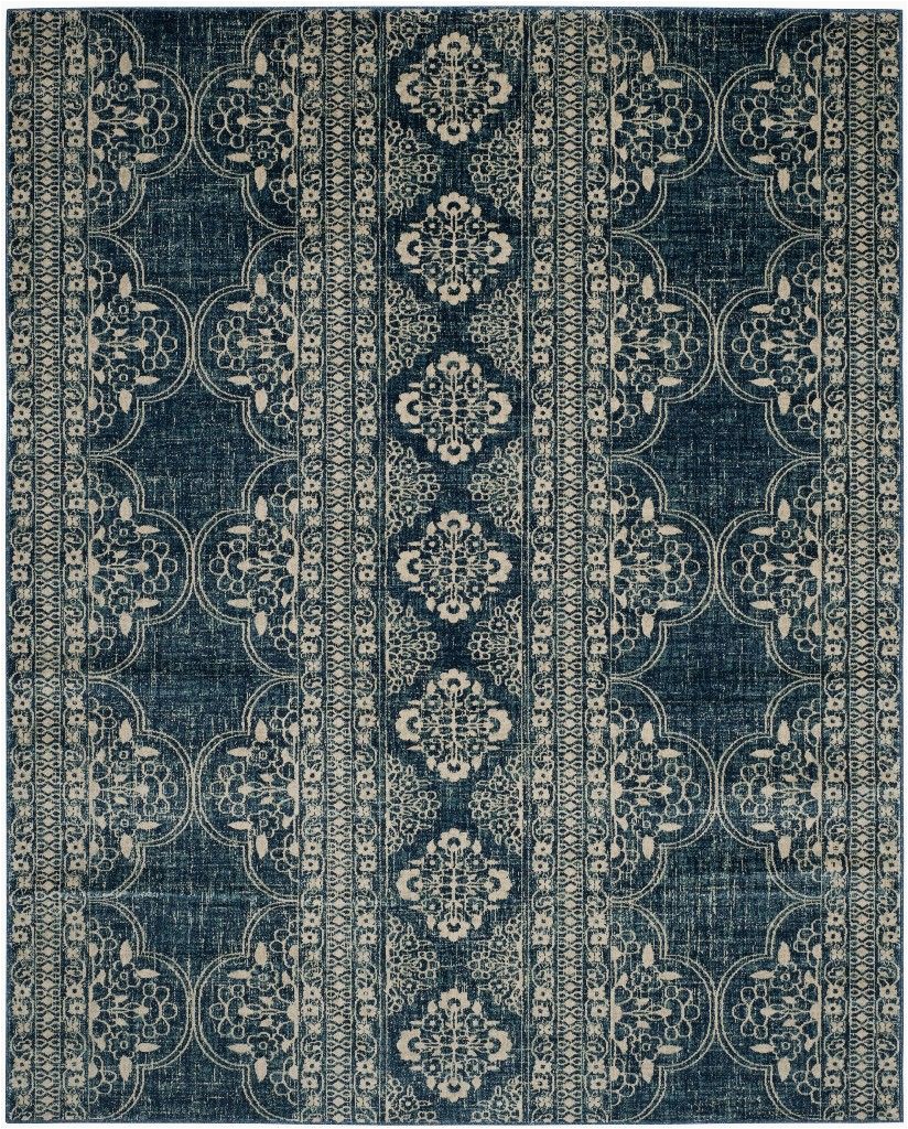 Memory Foam area Rug 8×10 Evoke Collection 9 X 12 Rug In Royal and Ivory Safavieh