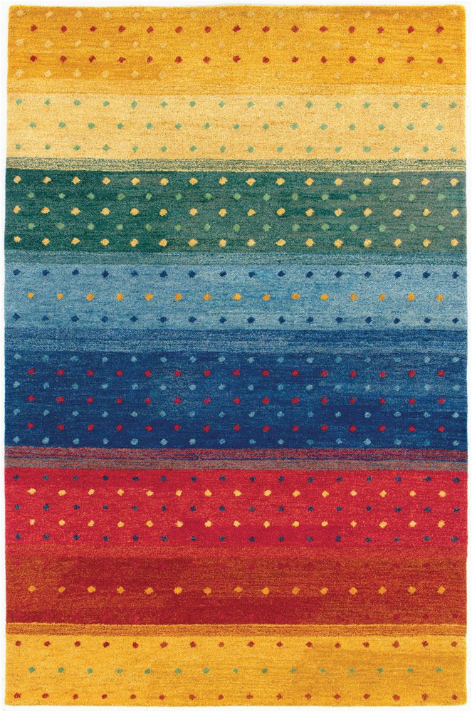 Multi Colored Striped area Rugs Oasis Rainbow 6156 0202 Multi Color Rug From the Gabbeh Rugs
