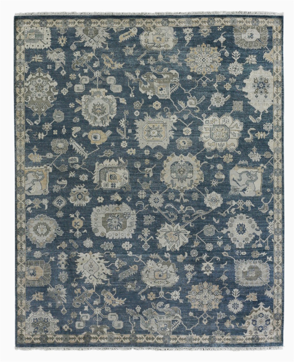 Navy and Beige area Rug Exquisite Rugs Museum Hand Knotted 3494 Navy Beige area Rug