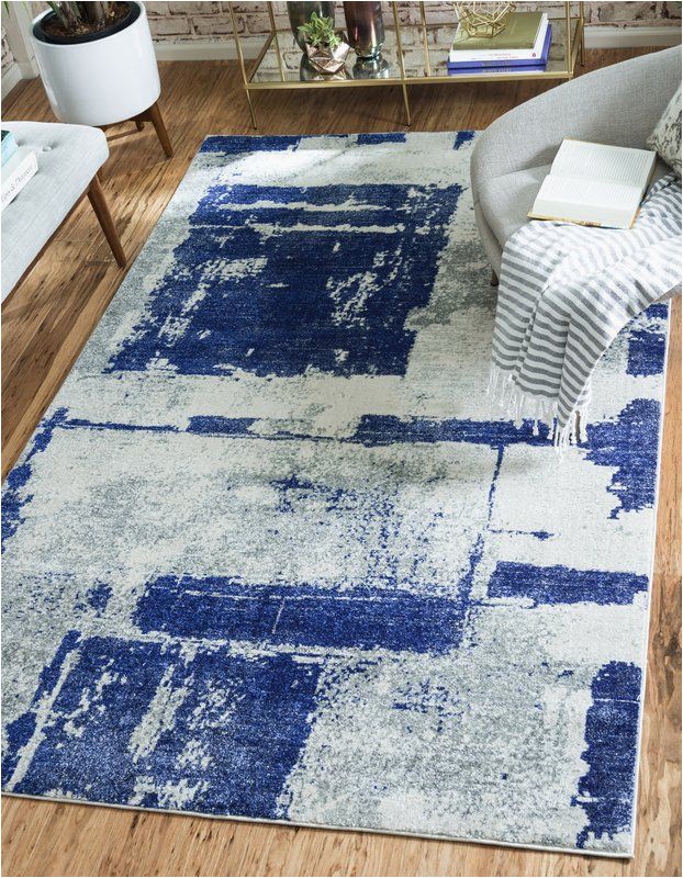 Navy Blue Grey and White area Rug Madill Navy Blue area Rug
