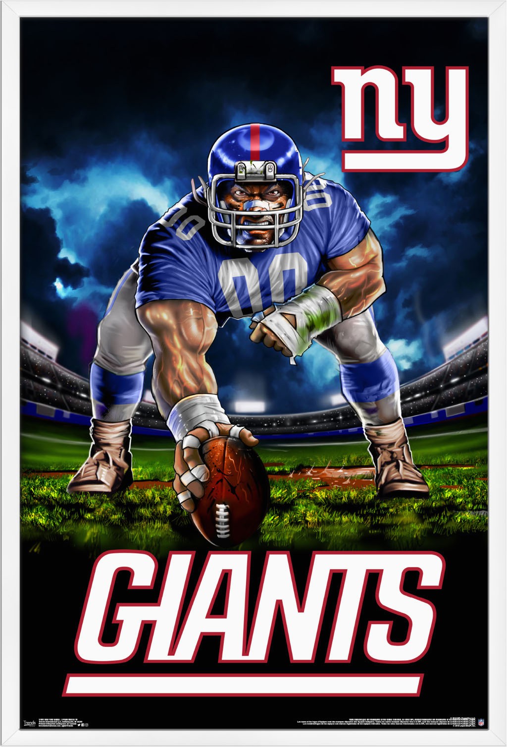 New York Giants area Rug New York Giants 3 Point Stance Poster Walmart