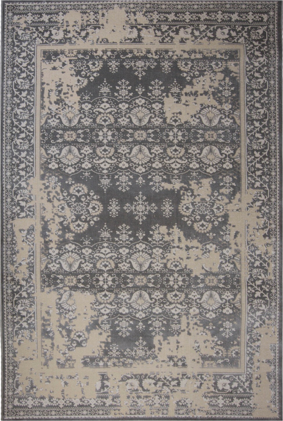 Nicole Miller area Rugs Home Goods Nicole Miller Gray Traditional European Distressed Faded area Rug Bordered 1134