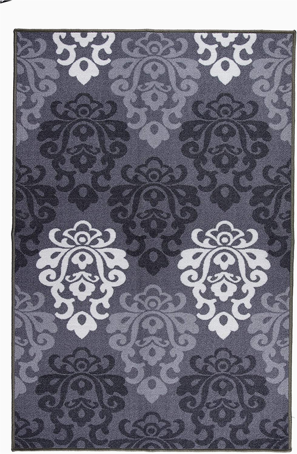 Non Skid area Rugs 5×7 Boarders Rugs Modern Non Slip Rubber Backing Kitchen and Bathroom Runner Rug area 5×7 Silver