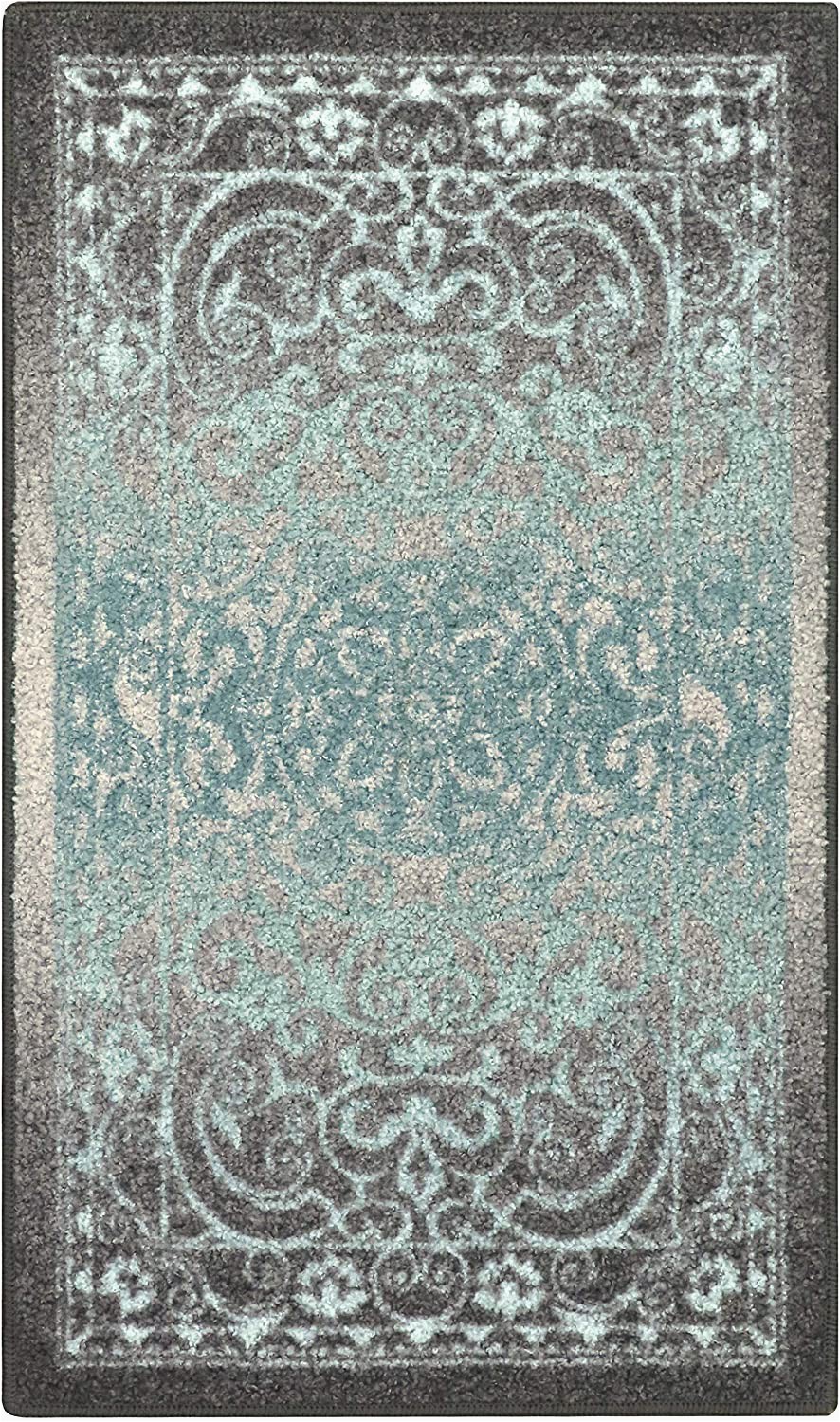 Non Skid Kitchen area Rugs Kitchen Rugs Maples Rugs [made In Usa][pelham] 2 6 X 3 10 Non Slip Padded Small area Rugs for Living Room Bedroom and Entryway Grey Blue