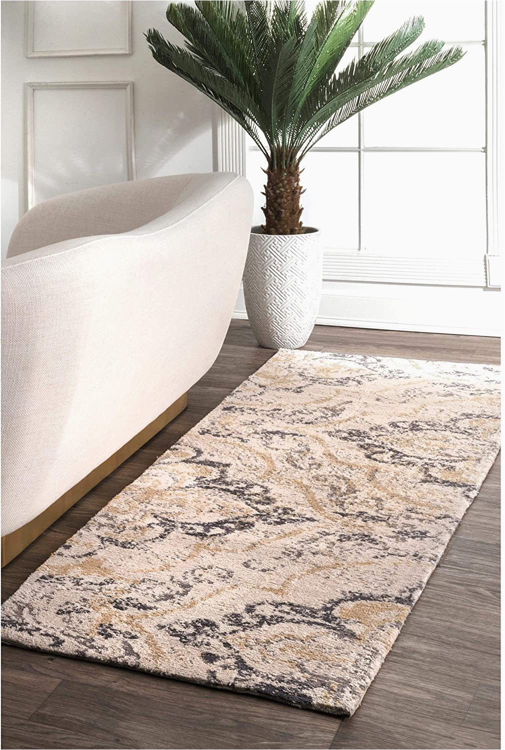 Nuloom Handmade Bold Abstract Floral Wool area Rug Nuloom Cortney Floral Runner Rug 2 6" X 8 Ivory