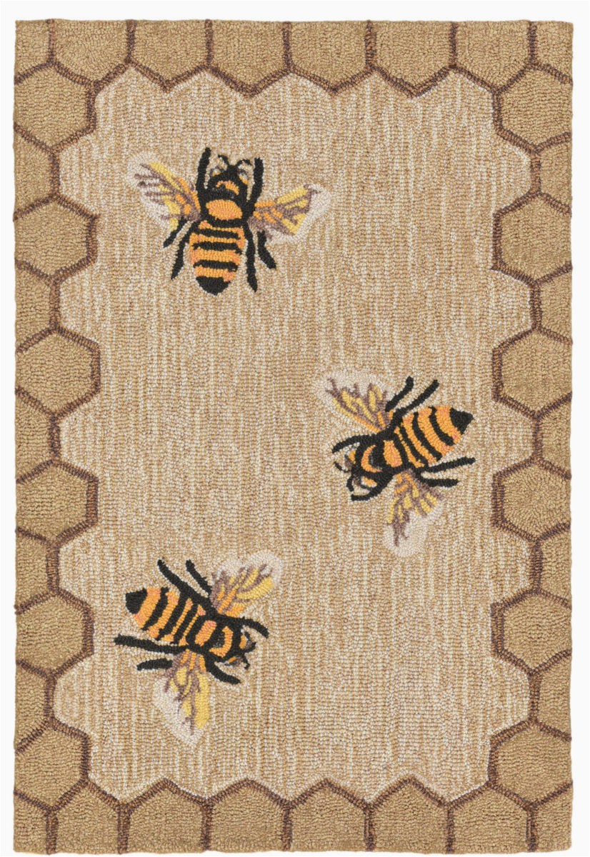 Nuloom Traditional Honeycomb area Rug Trans Ocean Frontporch Honey B Bee Natural area Rug