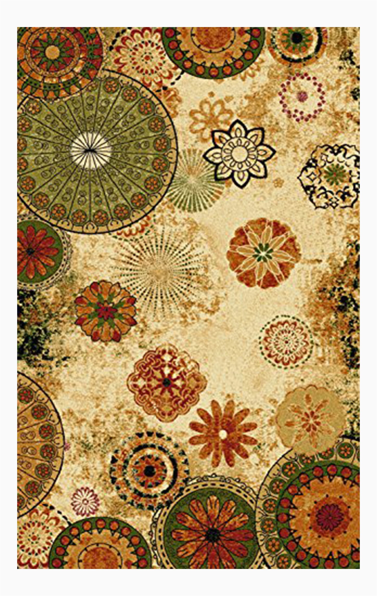 Orange and Green area Rug Derlyum Anti Bacterial Floral Tufted Yellow orange Green area Rug