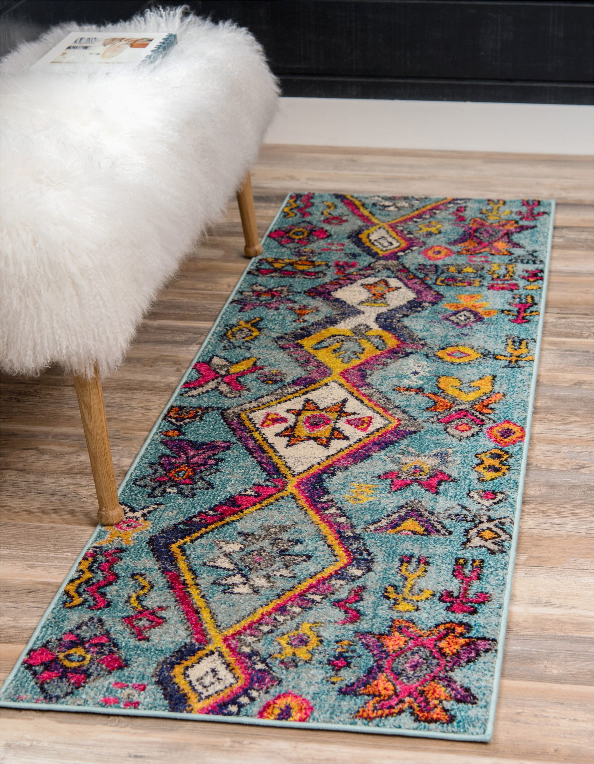 Pink and Yellow area Rugs Callista southwestern Turquoise Pink Yellow area Rug