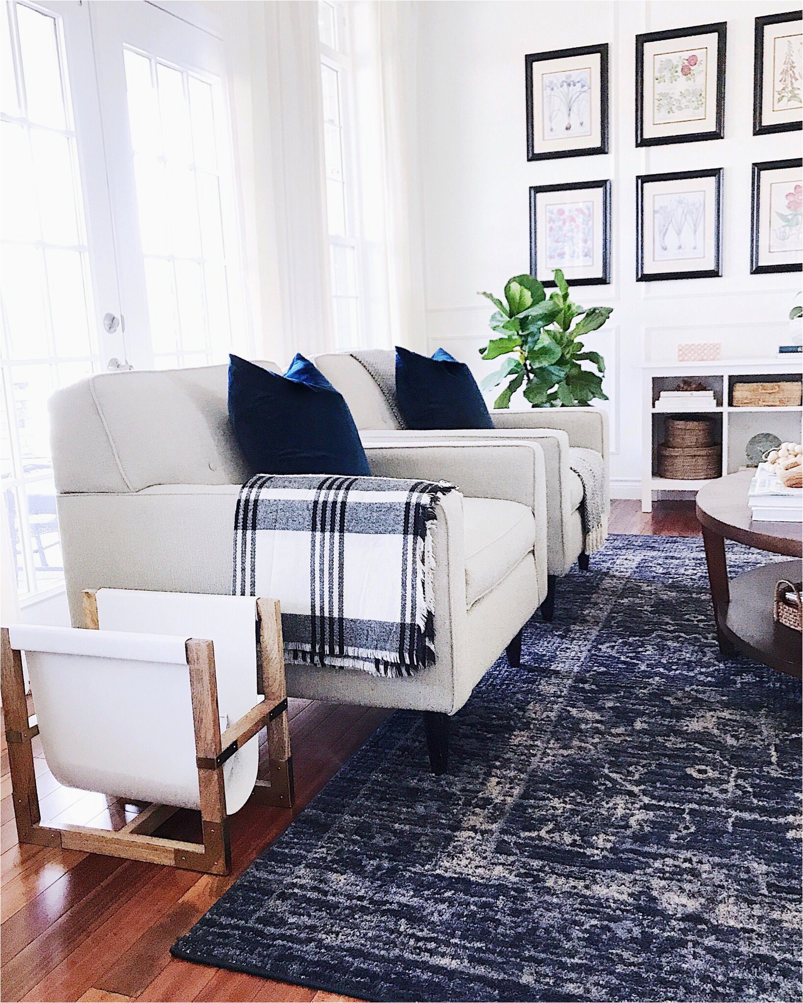 Plaid area Rug Living Room Blue and White In the Living Room with A touch Of Plaid