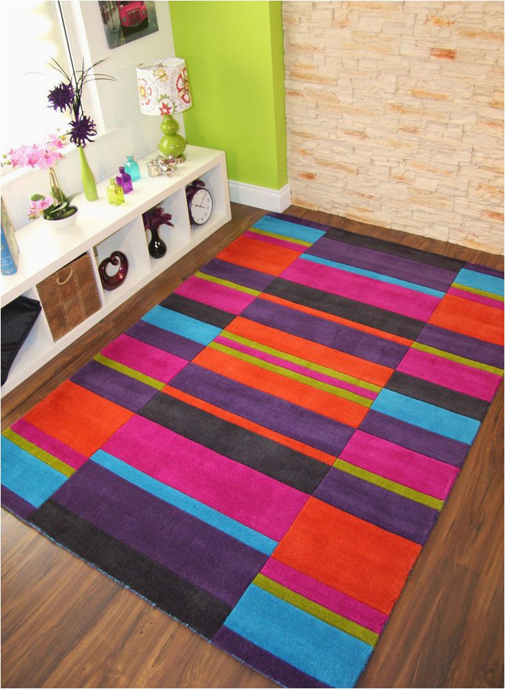 Purple and Lime Green area Rugs Multi Colour Pink Purple Blue Lime Green orange Thick