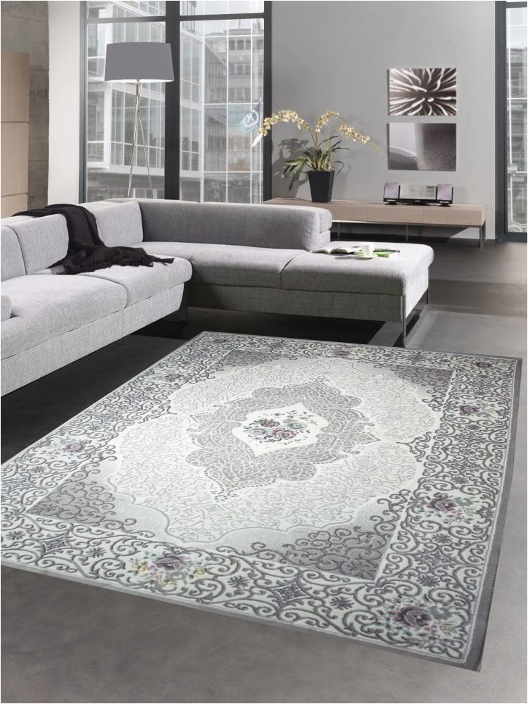 Roses Department Store area Rugs Living Room Rug Classic Carpet oriental with Roses Gray Size 120×170 Cm