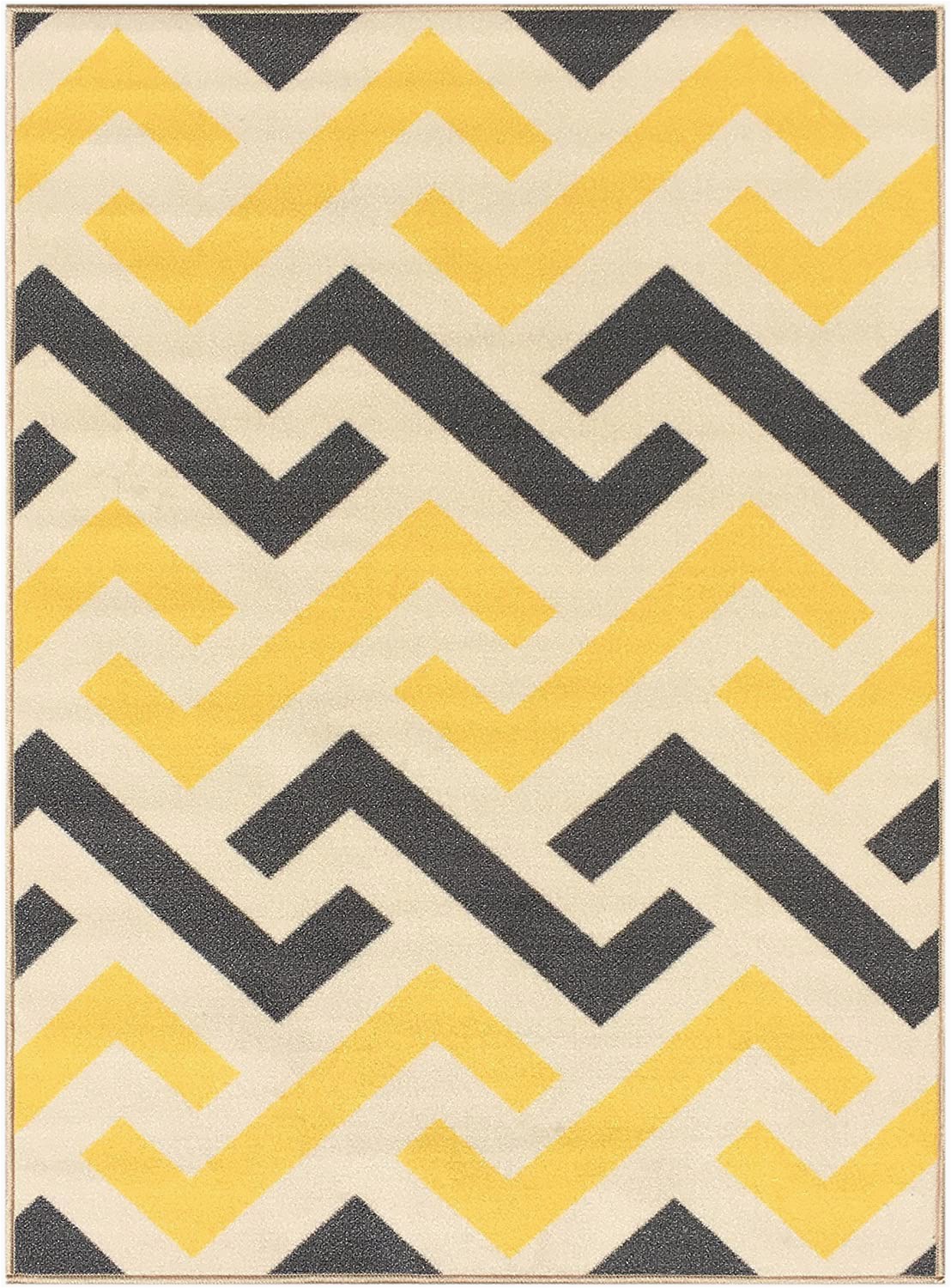 Rubber Backed area Rugs 4×6 Qute Home Rubber Backed Non Skid Non Slip Geometric Design area Rug Beige Grey Yellow