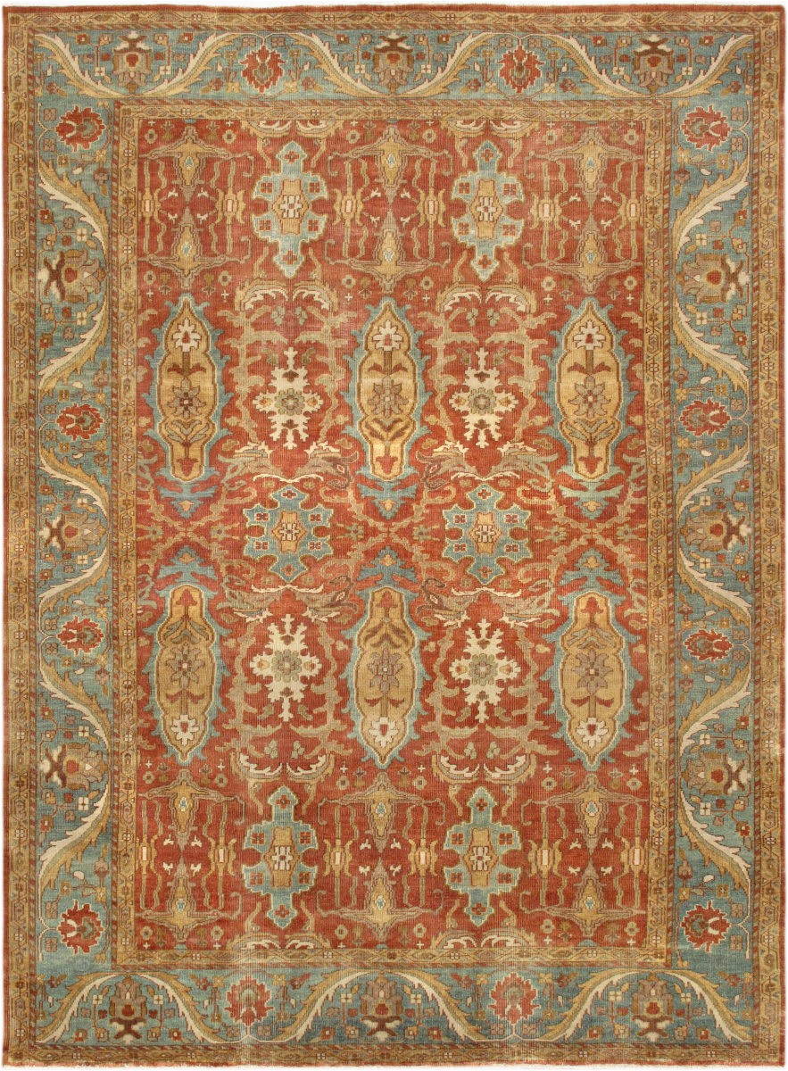 Rust and Blue area Rugs Famous Maker Sultanabad P 1 Rust Light Blue area Rug