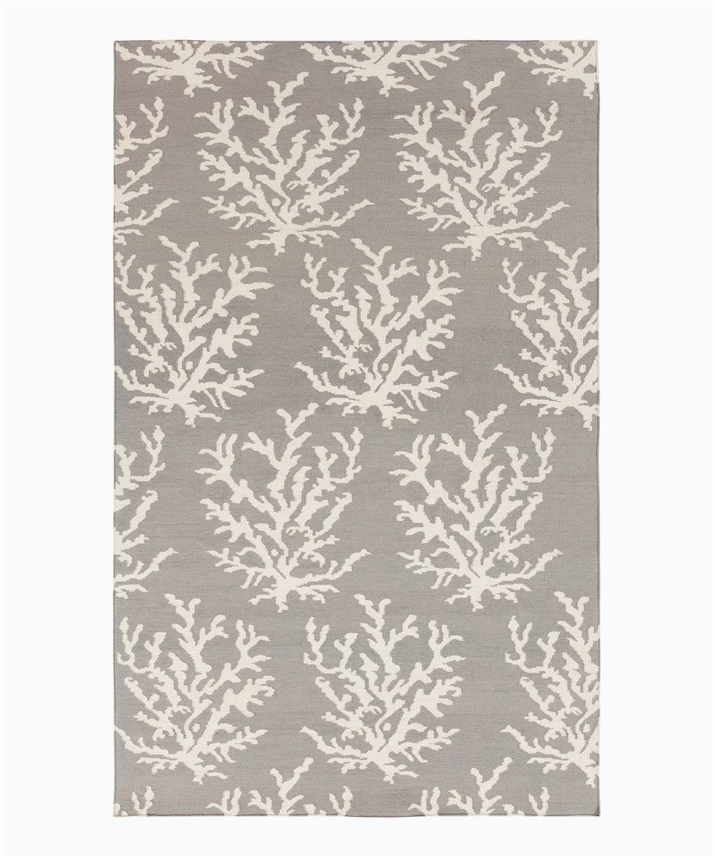 Somerset Home Geometric area Rug Grey and White Light Gray & White Coral Boardwalk Wool Rug