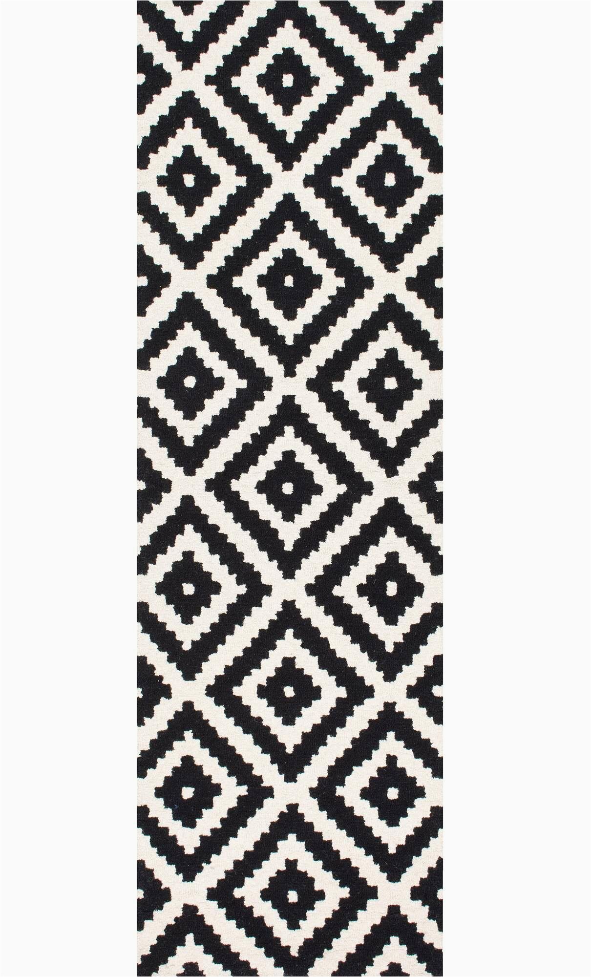 Somerset Home Geometric area Rug Grey and White Pin On Runner