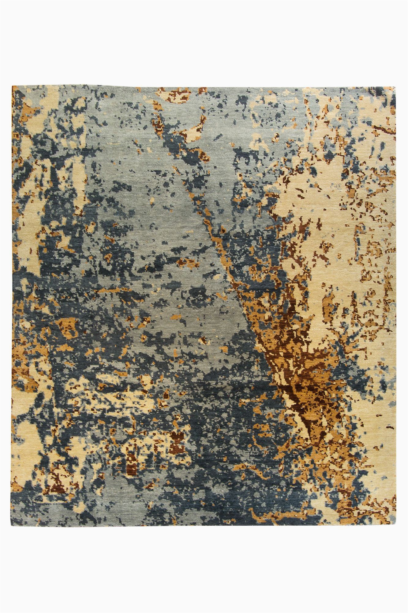Tan and Blue area Rug 8×10 Abstract Blue & Tan Rug 8×10